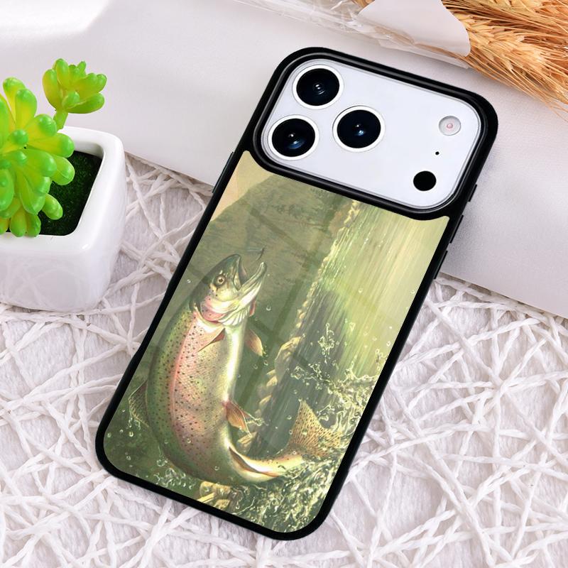 

Trout Fish Fishing soft Shockproof Phone Case for iPhone 17 Air 16e 15 11 12 14 13 Pro Max Cover Coque iPhone 14 Plus