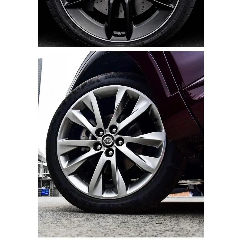 4ks 56mm Nálepka na střed kola auta Nálepka na náboj pro Nissan X-trail Qashqai Note Juke Leaf Sentra Patrol Styling auta