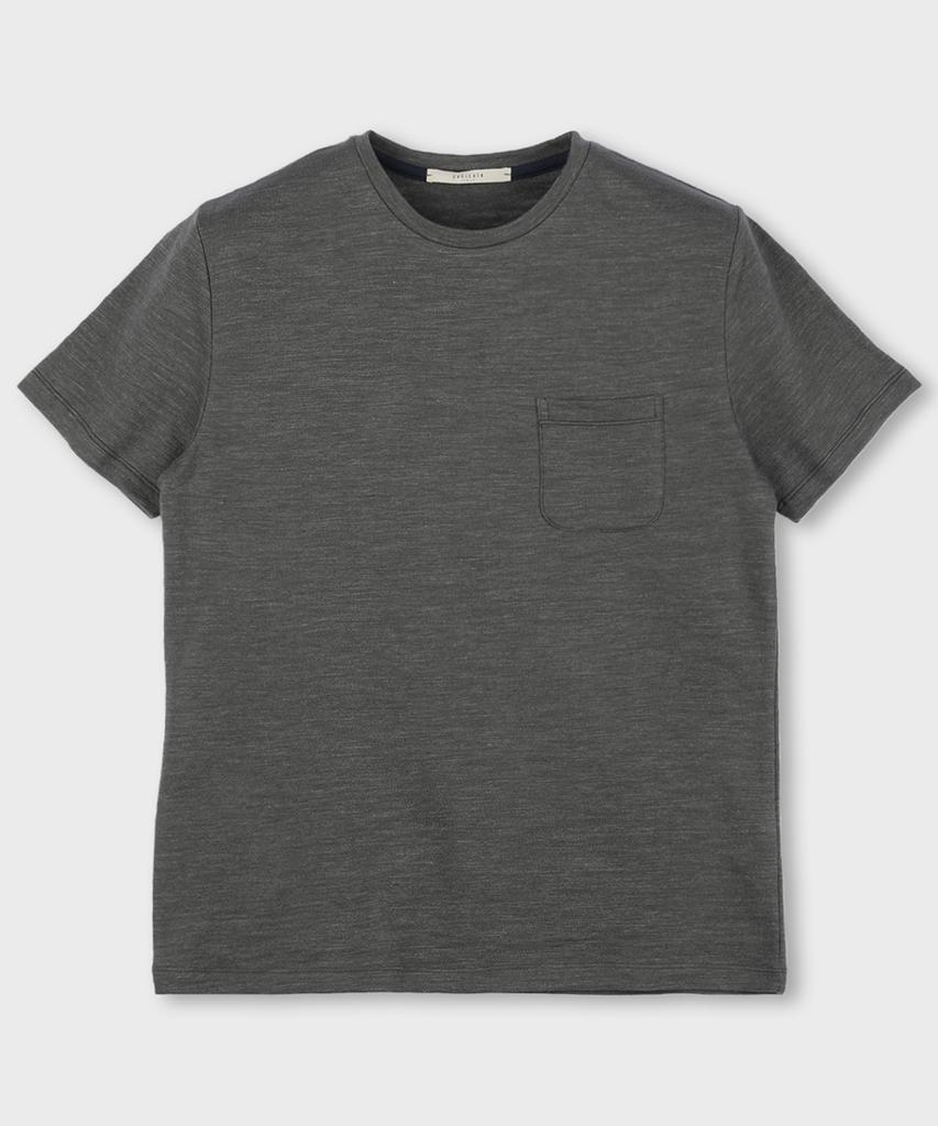 PANICALE Stitch Pocket Round Cotton T-Shirt 9 Colors (B Type)