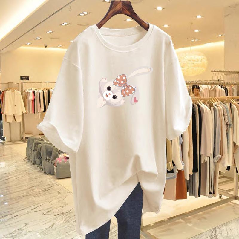 Cotton T-shirt short-sleeved women's 2025 new clothes summer foreign style half-sleeved top summer wear