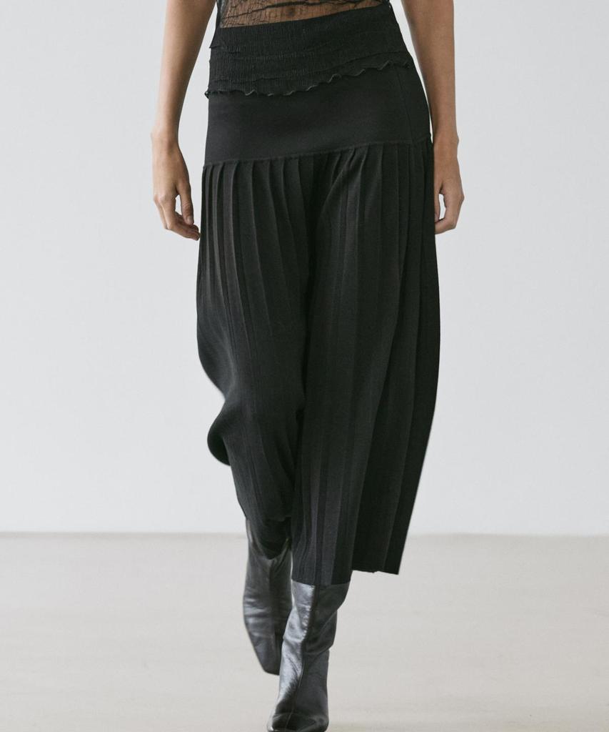 Masimodutti Box Pleated Semi-Long Skirt