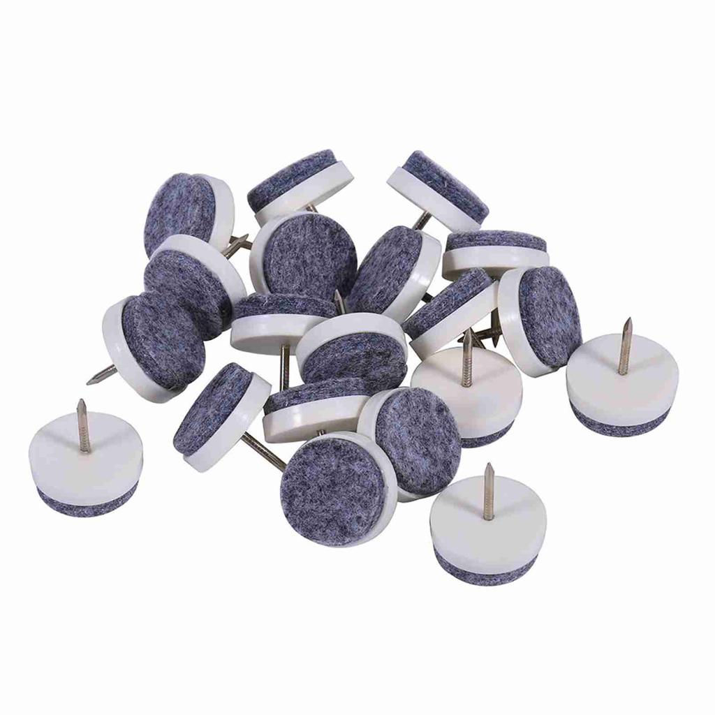 20x Furniture Table Chair Leg Floor Felt Pad Skid Glide Slide Nail Protector Brown 24mm