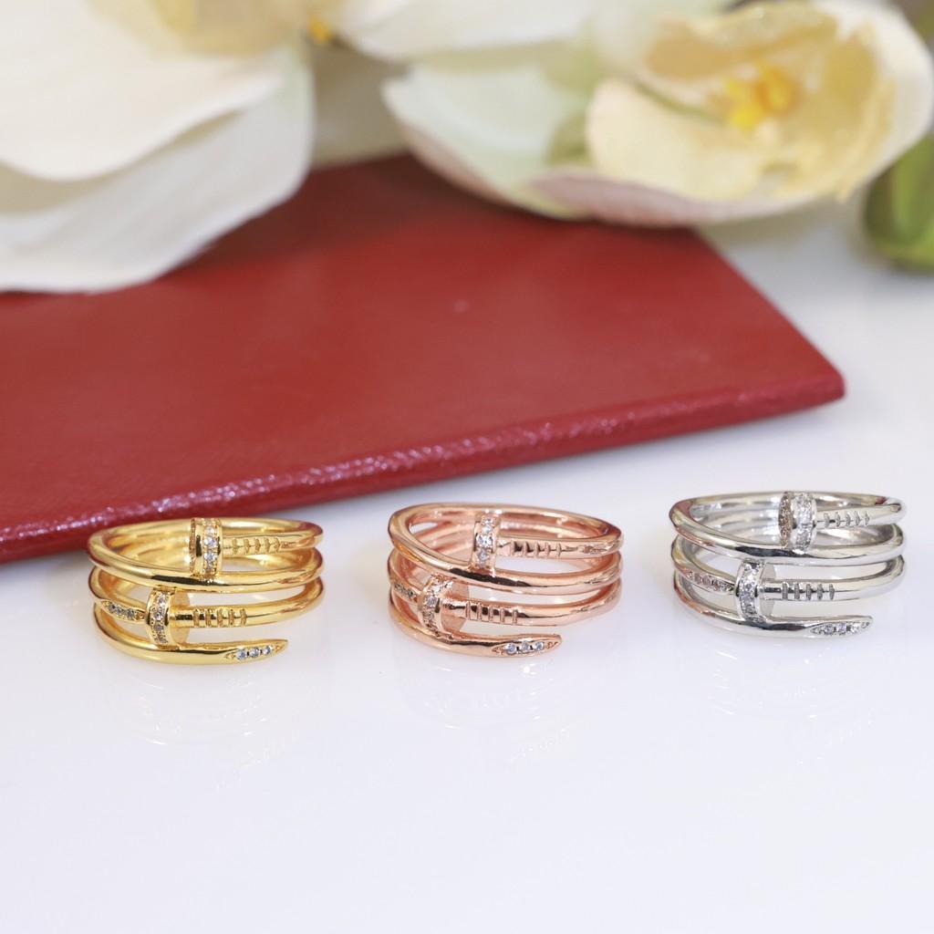 

Кольцо на ноготь с полным бриллиантом Отправлено в Германию Импортное Гальваническое покрытие Au 750 18K Ручная работа Классический подарок US9 серебряный