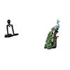 Abstract Thinker Sculpture Figurine And Elegant Peacock Statue Animal Collection for Bedroom Office