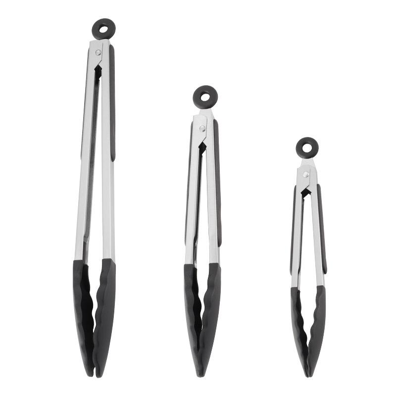 Silicone Food Tong 7/9/12 Inch Heat-Resistant Non-Stick Cooking Tongs for Baking, Grilling & Serving, Kitchen Utensil Gadgets