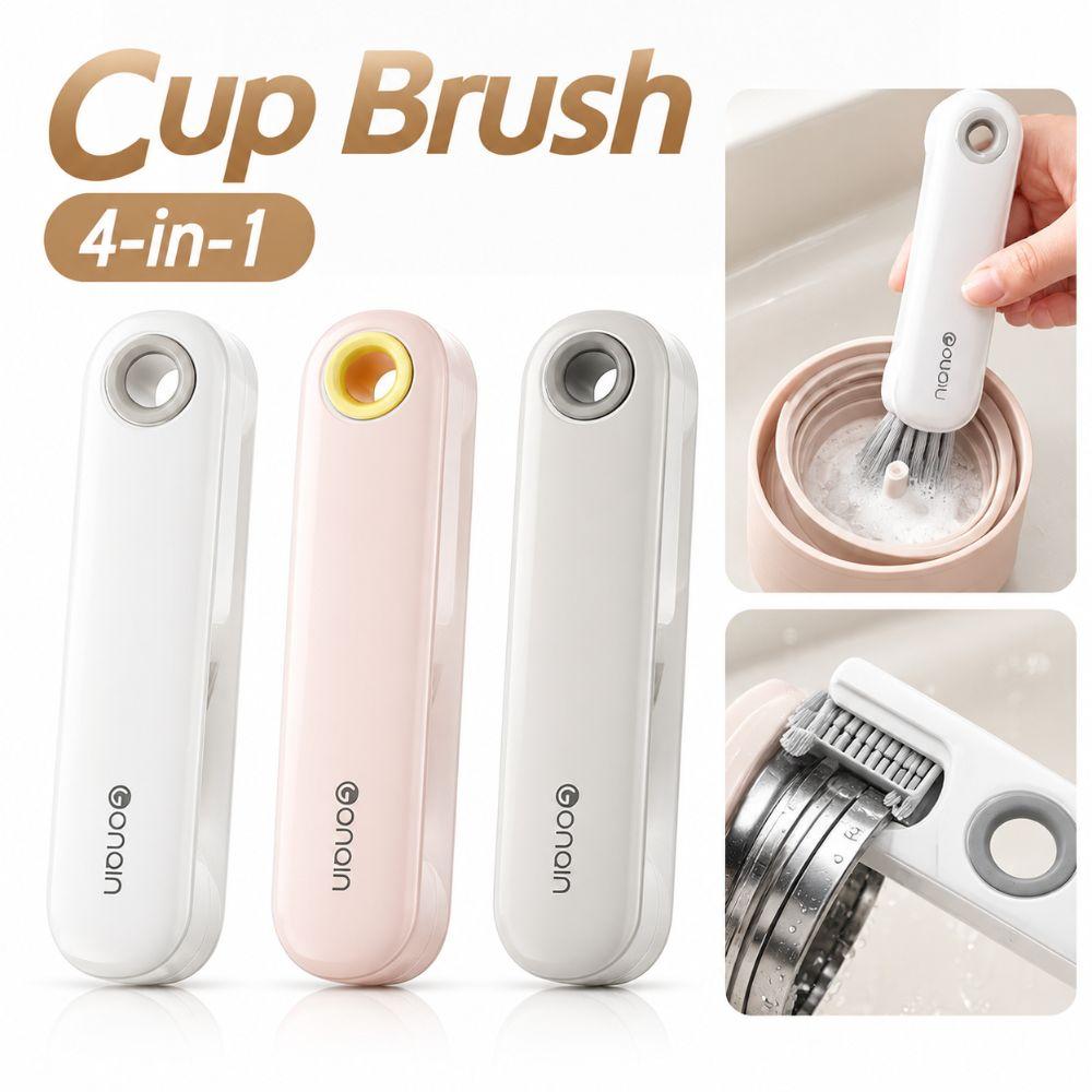 Multifunctional Bottle Brush 4-in-1 Crevice Cleaning Brush New Cup Lid Brush for Thermos Cup