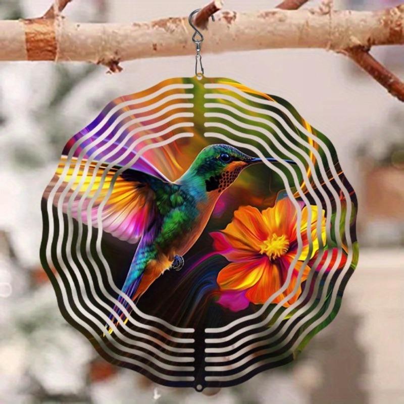 Reflective Steel Wind Spinner, Durable Outdoor Art for Patio Garden Decor