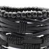 Pack of 4 Punk Styles Leather Bracelets With Metal Studs Braided Designs Adjustable Closure for Men Women Gift Set