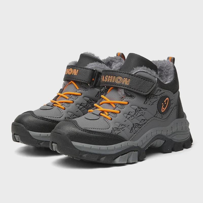 Boys' and Teens' Outdoor Snow Boots - 4 Colors, Large Cotton Lined