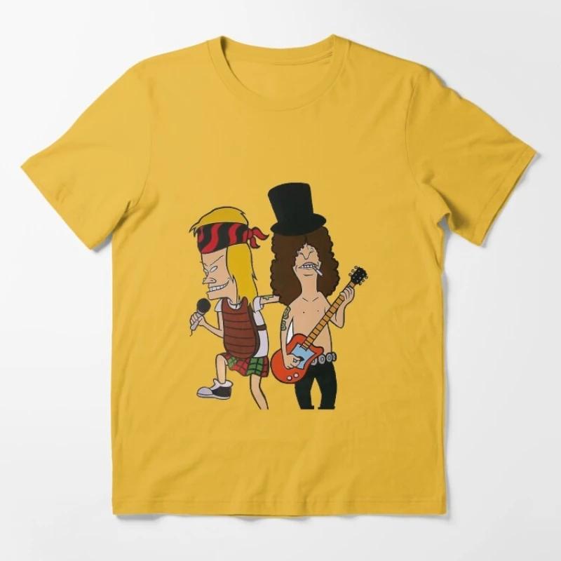 Summer Beavis and Butt-Head Humor Slash Graphic Cotton Unisex Casual Fashion T-Shirt Loose Y2k