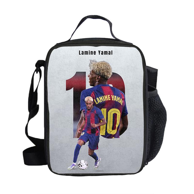 Borse Pranzo L-Lamin Yamal Sacchetti Conservazione Cibo Borsa Termica Stella del Calcio Contenitore Pranzo Isolato Borsa a Tote Anti-perdita Scatola Pranzo