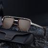 KLASSNUM Square Polarized Sunglasses Men Double Bridge Personalized Sunscreen Glasses Eyeglasses Outdoor Cycling Driving Goggles