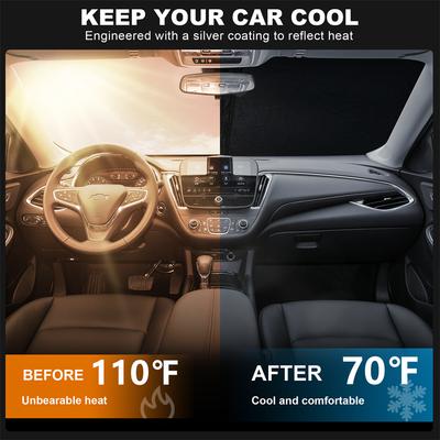 Windshield Sun Shade For Chevy Malibu 2016- 2024 Sunshade Window Sun Visor Protector Foldable Blocks UV Rays Car Accessories