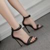 Summer Peep Toe High Heel Sandals Sexy Buckle Strap Ankle-Wrap Ladies Club Women Stripper Shoes