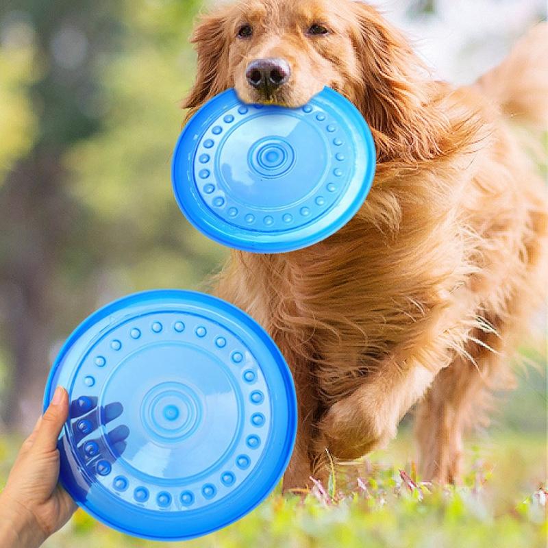 Pet Dog Discs Toy Dog Flying Discs Trainning Puppy Toys Rubber Fetch Flying Disc Training Dogs Chew Teeth Clean TPR Outdoor Pets