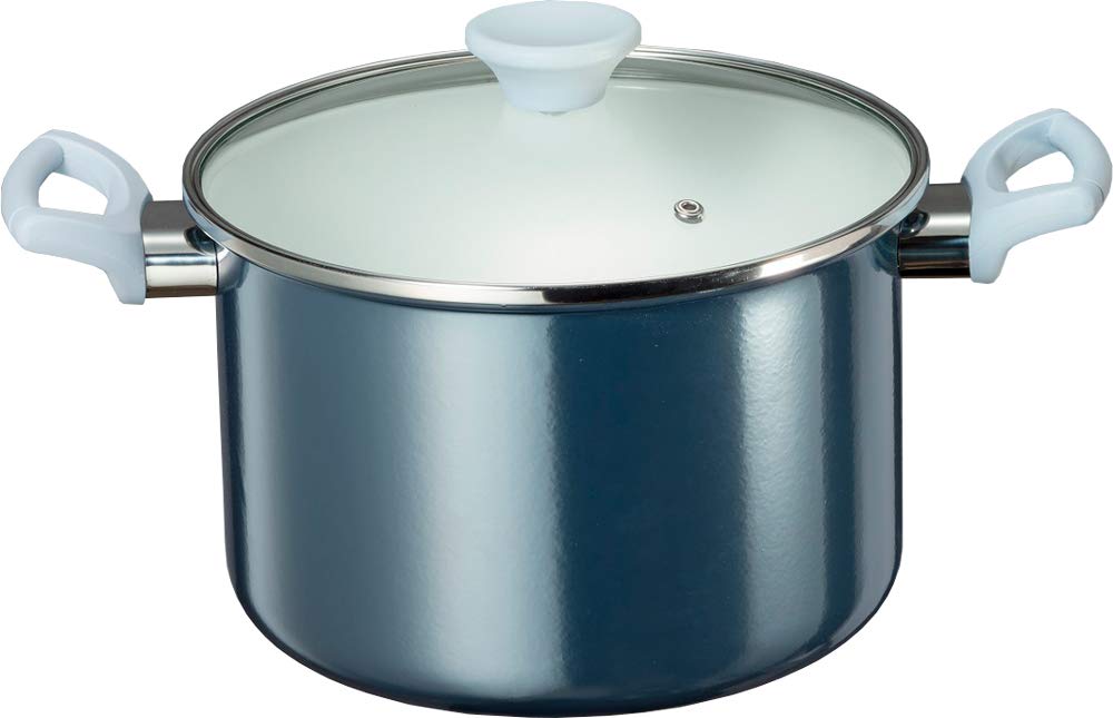 

Takagi Metal Enamel Deep Pot, 22cm, 5.6L, Onyx Blue, ONB-22F