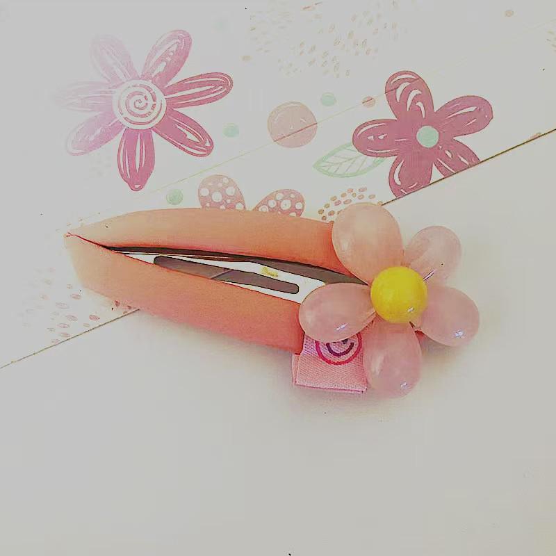 

Floral Acrylic BB Hair Clips: Fresh European & American Style for Women розовый