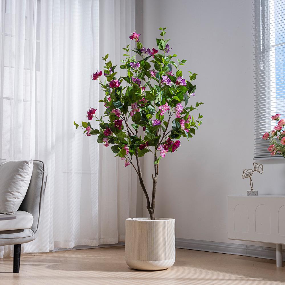 Large Artificial Bougainvillea Tree for Indoor Decoration - Potted Fake Cherry Blossom Plant Ornament