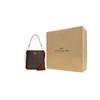 Coach Mollie Logo Classico Stampato Chiusura a Bottone Tracolla Staccabile Tela Rivestita Pelle Liscia Borsa a Secchiello Borse da Donna Marrone CA561-IMRVQ