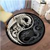1Pcs Gothic Dragon Pattern Round Area Rug Indoor Non-Slip Washable Carpet, Non-Shedding Mat For Bedroom Living Room Office Machine Washable