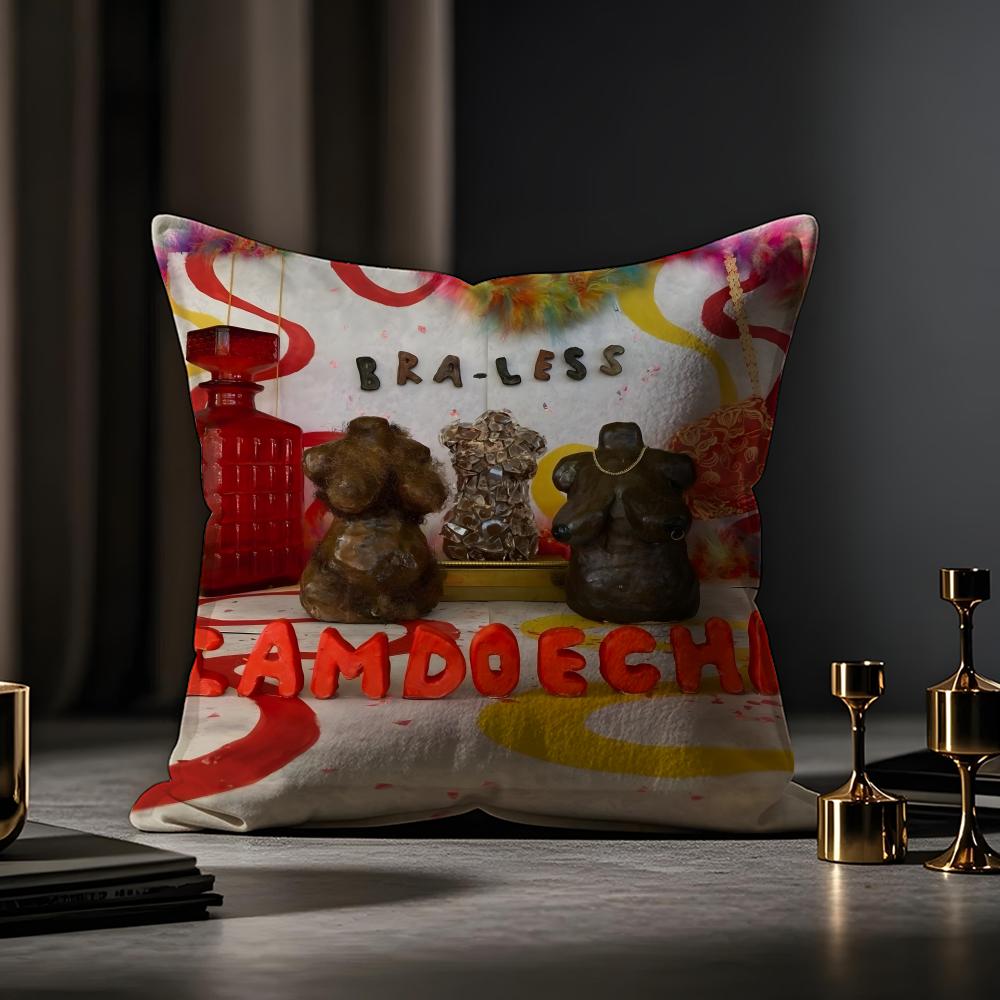 Doechii Album Cushion Cover Anti-dustmite Pillowcase Invisible Zipper Silky Short Plush Sofa Cushion Cover