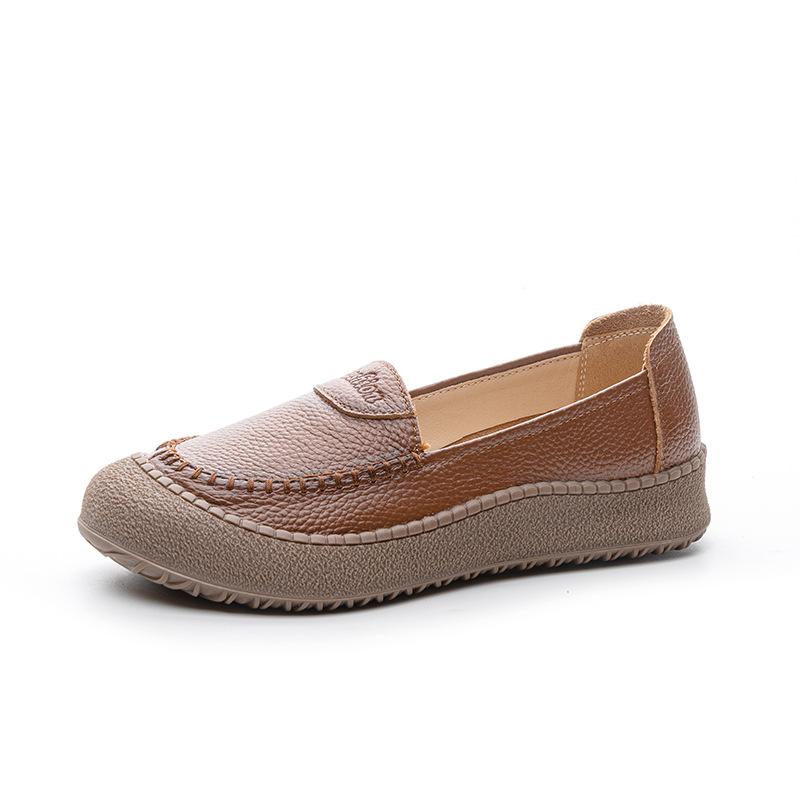 Genuine leather beef tendon soft-soled women's shoes, mother pedals, new soft leather shoes, comfortable and super soft single shoes