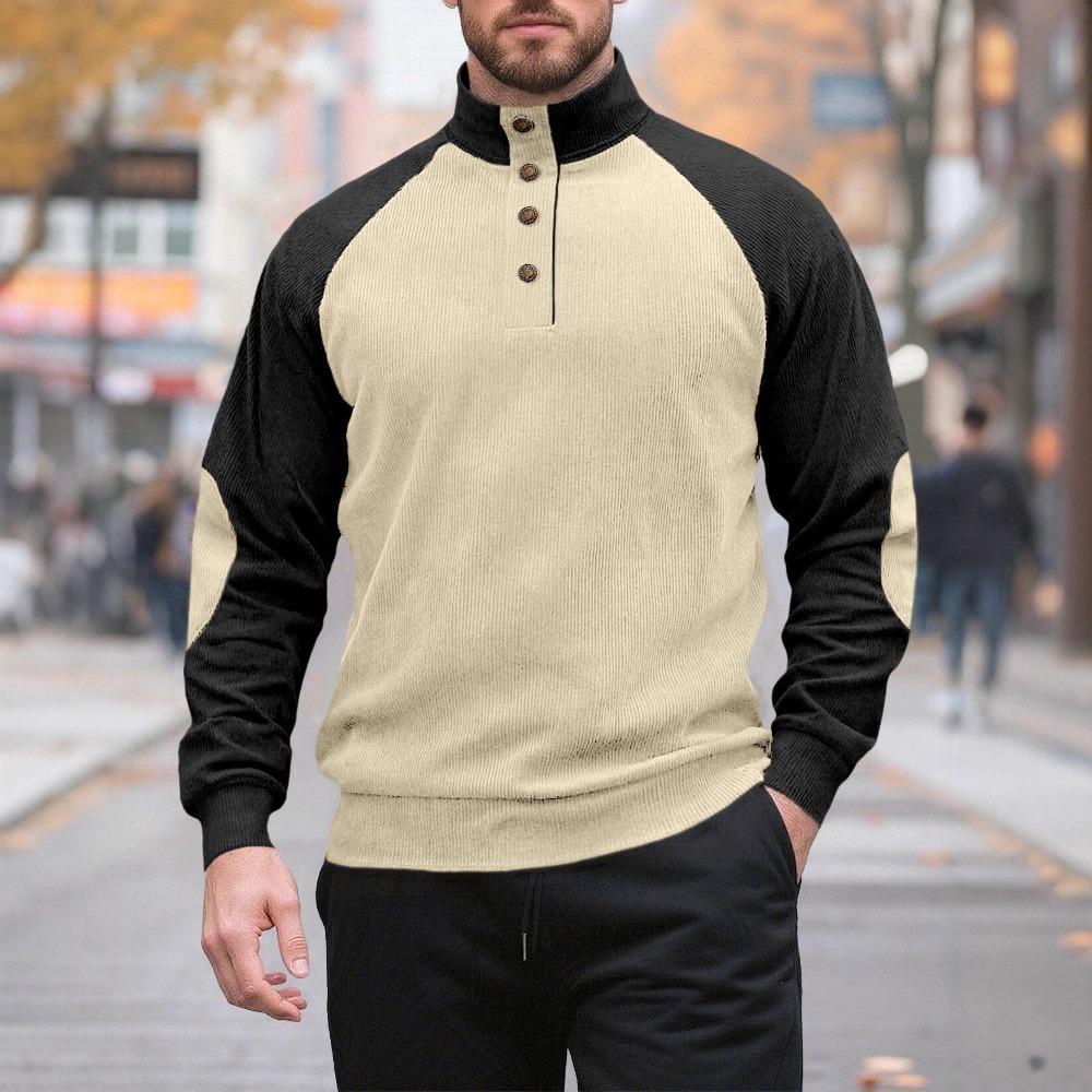 Winter Men's Outdoor Long-sleeved Casual Stand-up Collar Loose Corduroy Men's Long-sleeved Sweatshirt