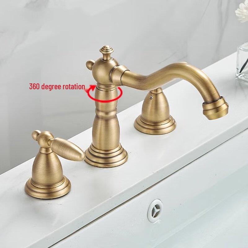 

French Retro 3-Hole Swivel Bathroom Faucet