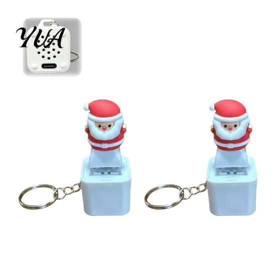 Rechargeable Stress Relief Gift Santa Sound Light Keychain, Interactive Glowing Christmas Ornament with Festive Tunes, Funny Xmas for Adults