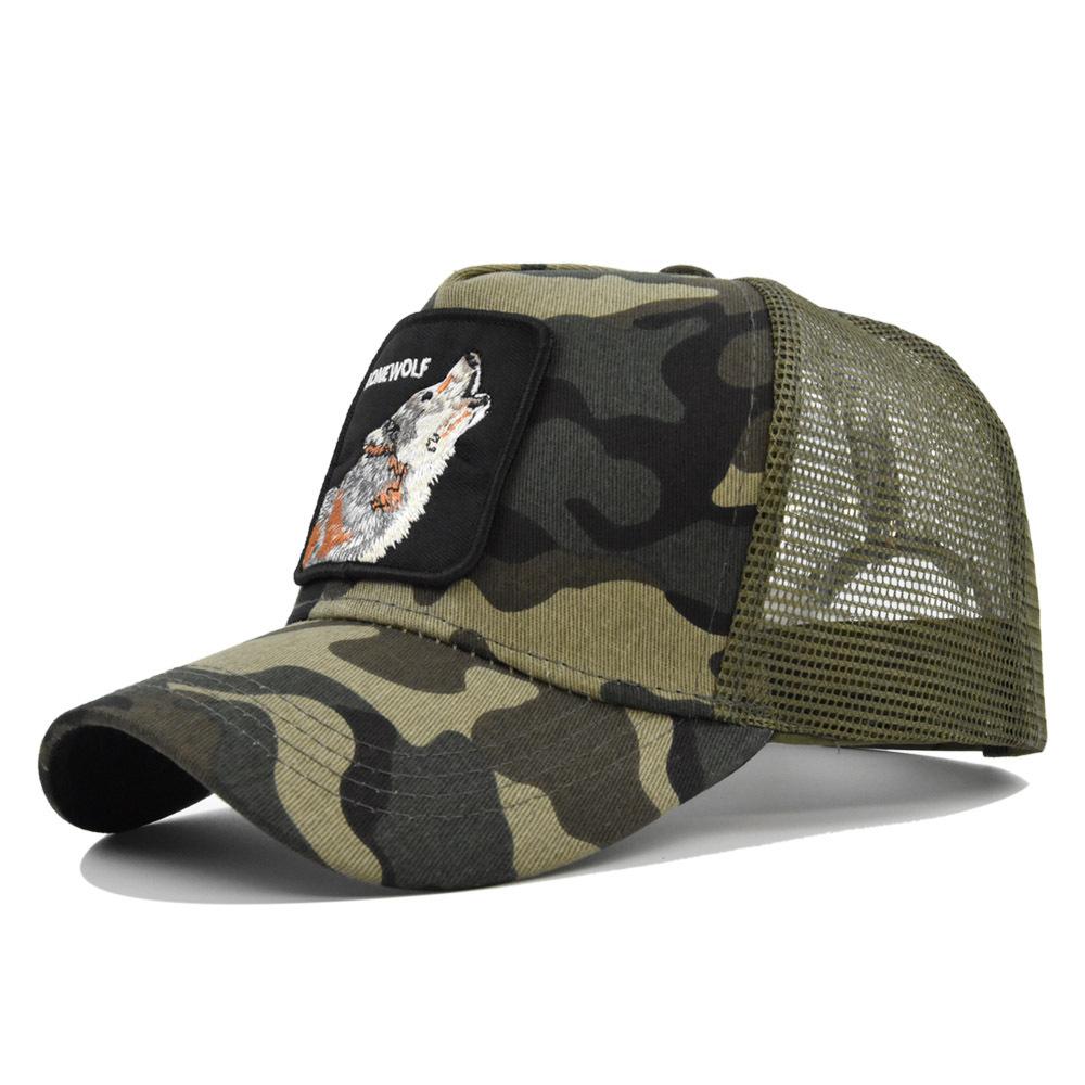 Animal Baseball Embroidered Cap Wolf Pattern Mesh Cap In A Variety Colors Of