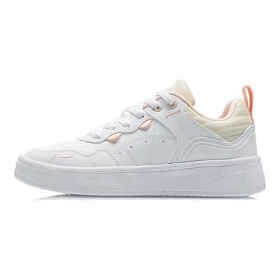Li Ning Comfortable Breathable Non-Slip Wear-Resistant Low-Top Skate Shoes Women Sneakers White AGCR316-1