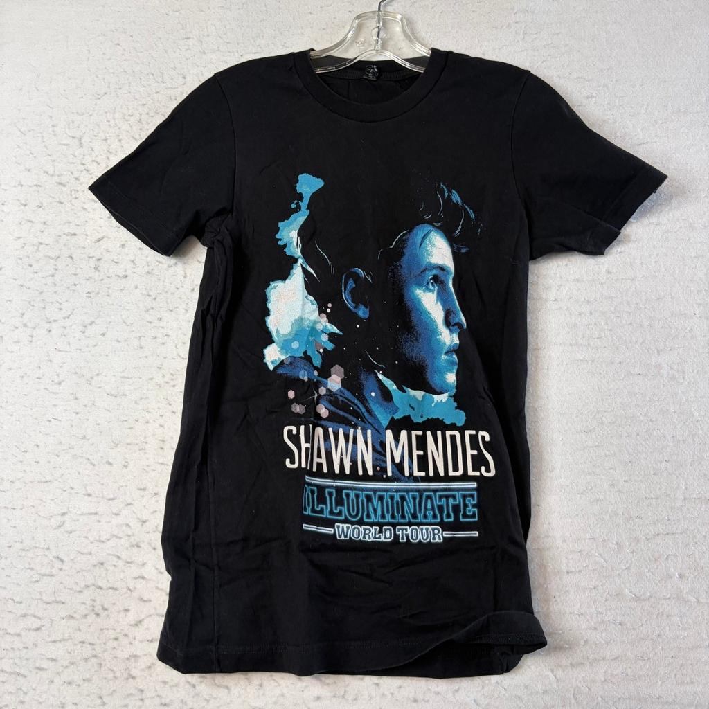 Shawn Mendes T Shirt Small Black Illuminate World Tour 2017 Concert Graphic Unisex T-Shirt