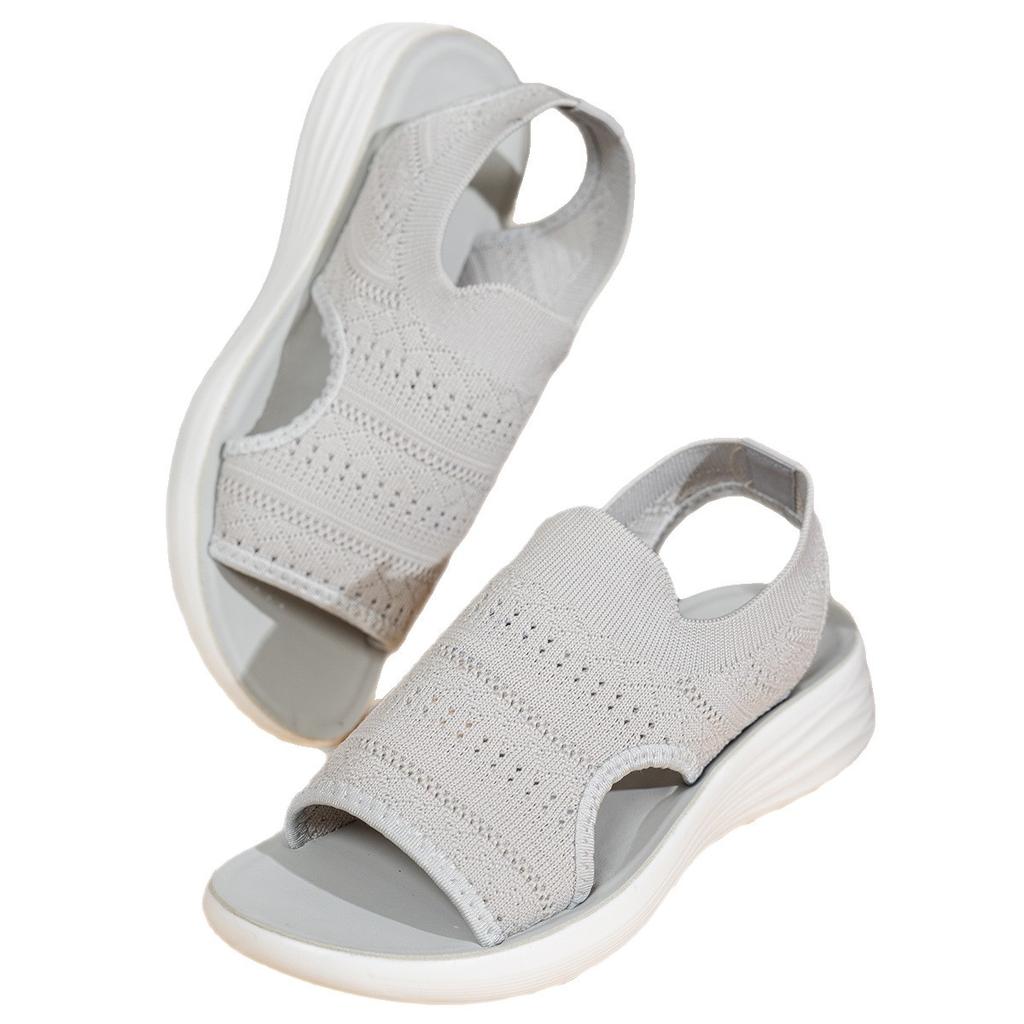 Sandali da Passeggio da Donna con Supporto per l'Arco del Piede Punta Aperta Cinturino Regolabile alla Caviglia Sandali Comodi da Passeggio Scarpe con Zeppa Slingback in Tessuto Traspirante per Donna