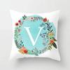 A-Z Letter Cushion Cover Blue Floral   Soft Throw Pillow Cover Decorative Sofa Pillow Case Pillowcase