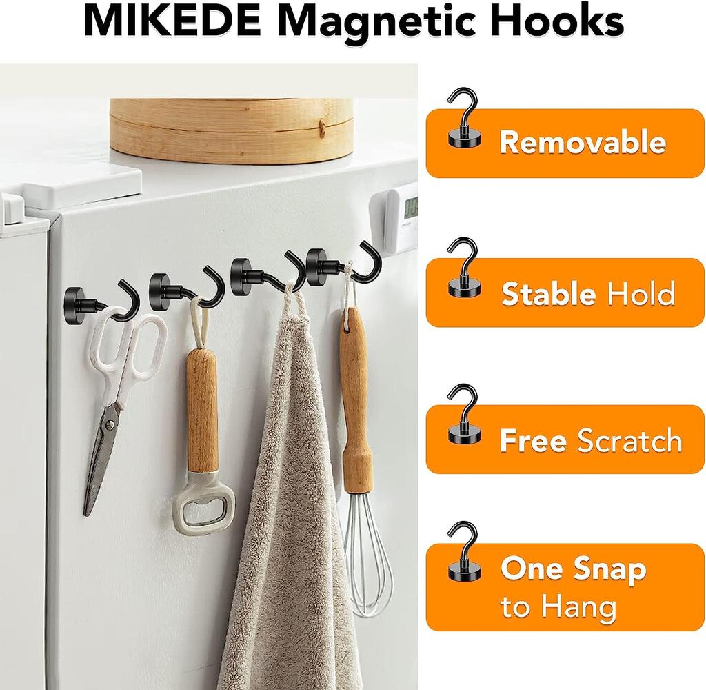 10/20/30Pcs Strong Magnetic Hook 70lbs Max Heavy Duty Magnet 3Coating Neodymium Hooks for Kitchen Garage Grill Cup Key Hanger
