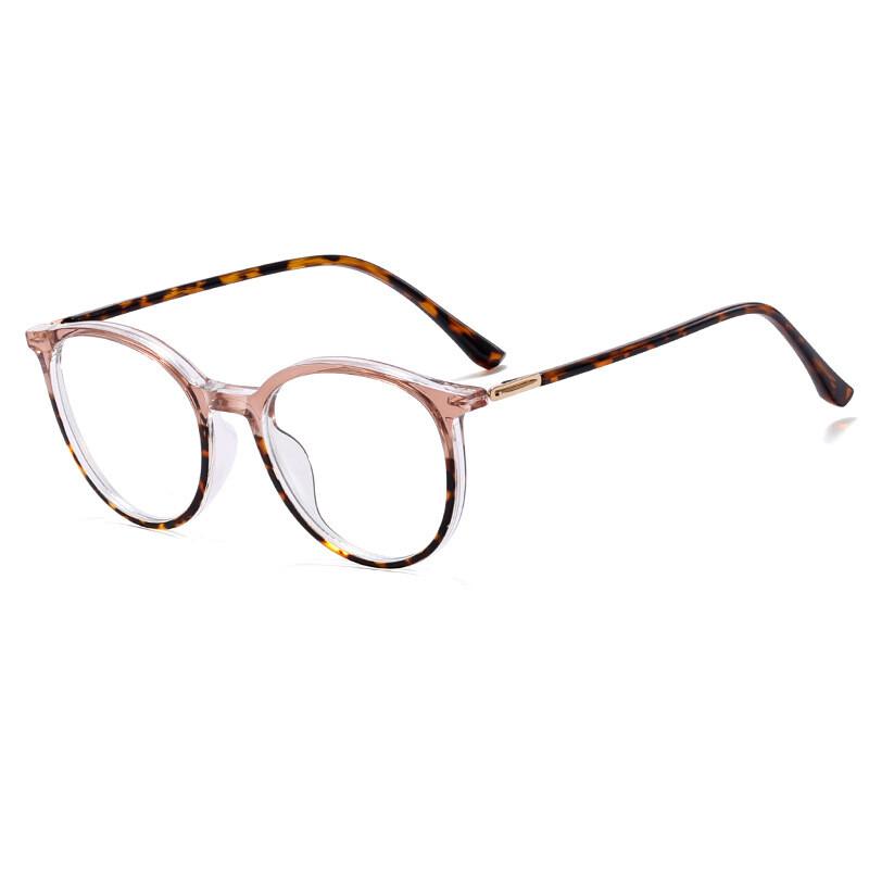 Women's Transparent Prescription Eyeglasses Anti- Blue Lightweight TR90 Stylish Round Reading Eyeglasses Frames Men's Computer Eyewear + 1 +3+
