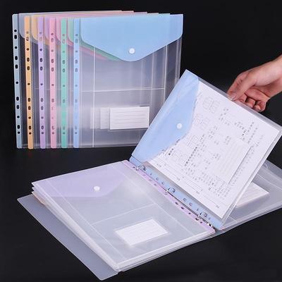 Grenzübersichtlicher transparenter 3-Ring-Ordner mit 11-Loch-Klarsichthüllen für Büro- und Studentenablage