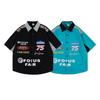 Men's American Retro Hiphop Street Racing Short-Sleeve Summer Shirt - Trendy, Motorcycle-Inspired, Loose, Thin Design