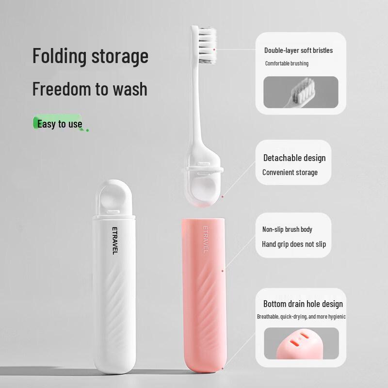 Etravel 5-Pack Travel Folding Soft Toothbrush Set
