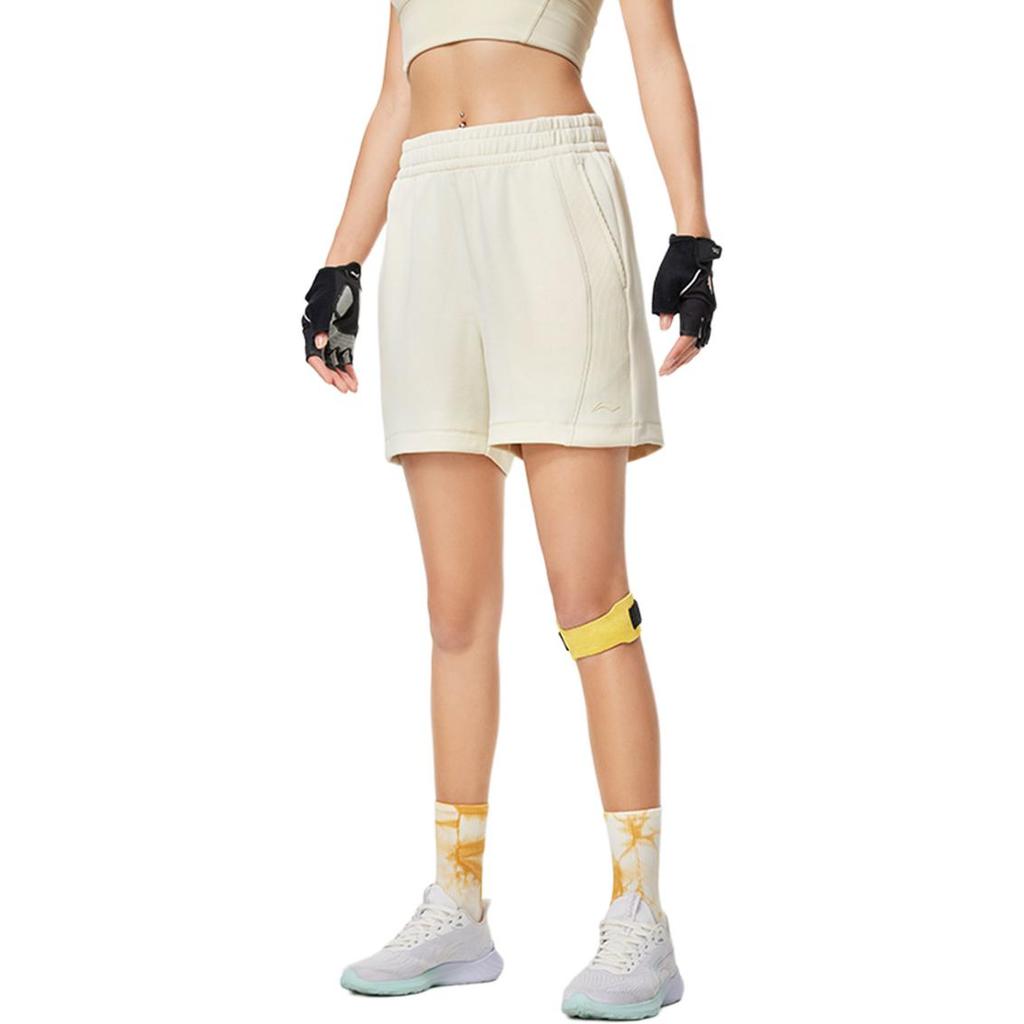 Li Ning Fitness Series Sports Shorts Women's Creamy Yellow AKSU016-5