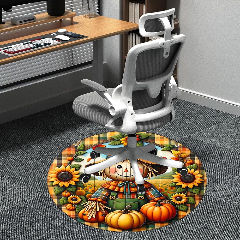 

1PC Scarecrow Decor Chair Carpet for Office, Indoor Non-Slip Washable Carpet, Soft Comfortable Mat For Office Room yy250930144 80cm by 80cm