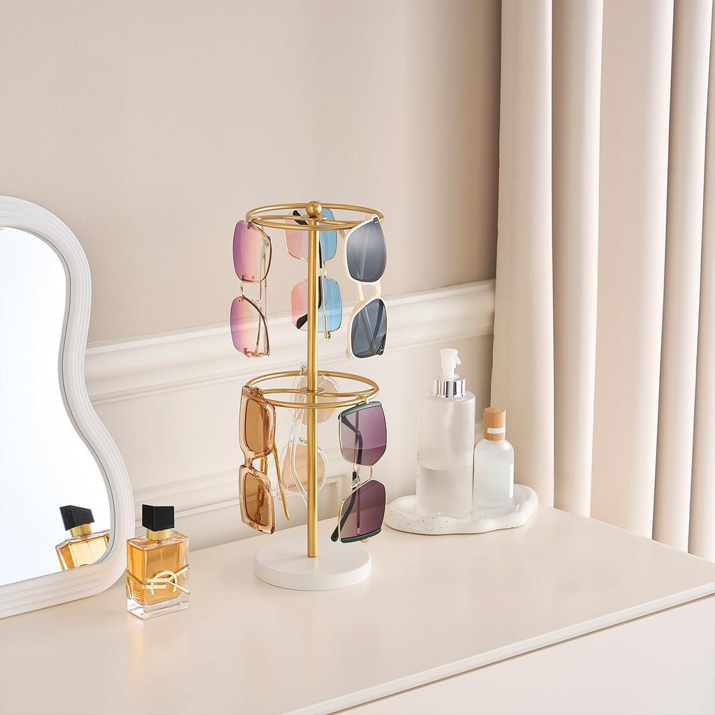 Lolalet Sunglasses Eyeglass Display Eyeglass Storage Holds up to 24 Pairs of Glasses Stand, Stand, Holder, Double-Tier Rack,