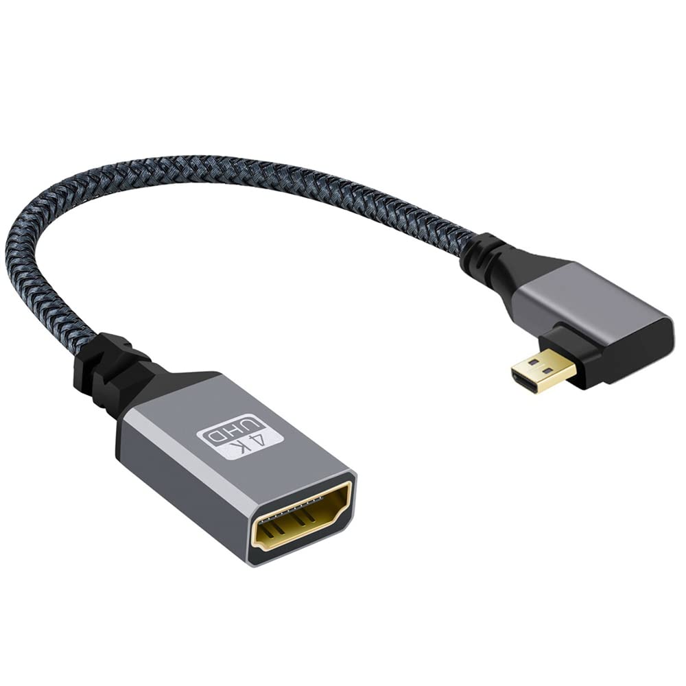 

NFHK 4K Type-D Micro HDMI 1.4 Штекер 90 Градусів Прямий Кут HDMI Гніздо Кабель-Подовжувач для DV MP4 Камери DC Ноутбука