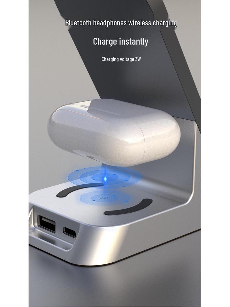 Sleek 6-in-1 Wireless Charger for Apple Watch, Earbuds & Phones - Fast Charging