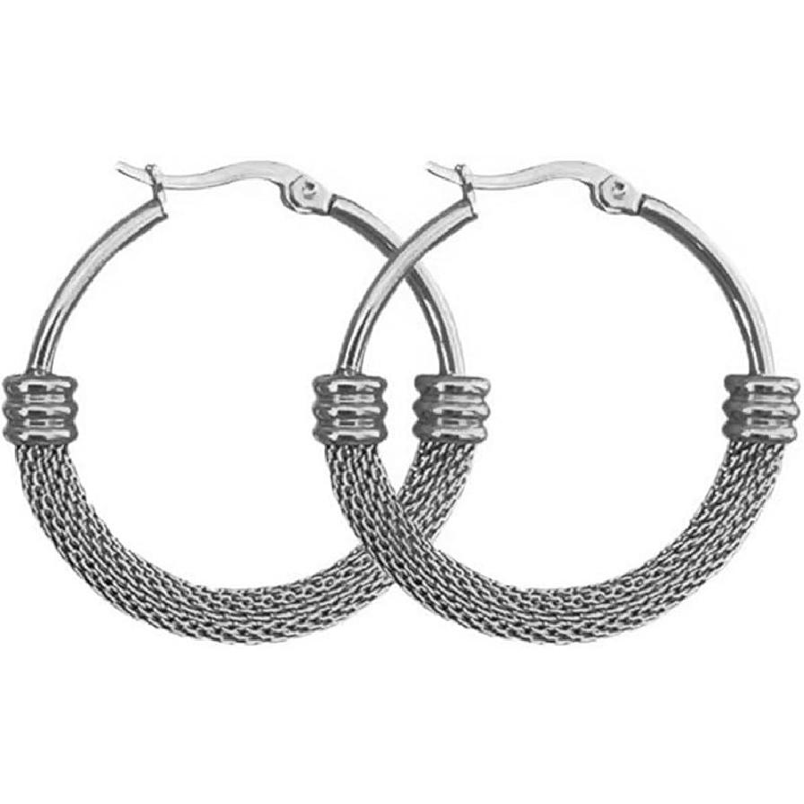 Золотые Серьги-Кольца для Женщин Серебряные Серьги-Кольца из Сетки Большие Серьги-Кольца Вечерние Украшения Подарки для Женщин