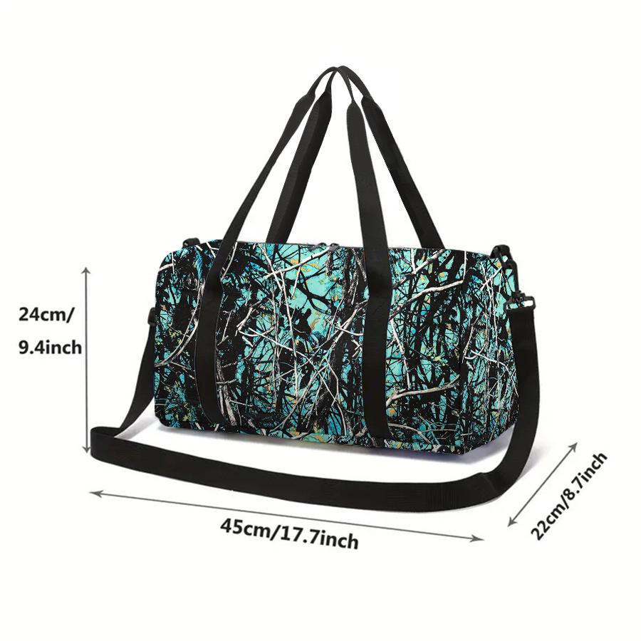 Cool Branch Pattern Large Capacity Luggage Bag for Boy/Girl Best Gift 2D Cartoon Travel Duffels Outdoor Fitness Bag for Children