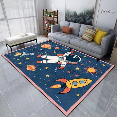 Spaceman Animation Carpet for Living Room Ins Children's Room Large Size Soft Rugs Cute Style Non-slip Washable MAT Customizable
