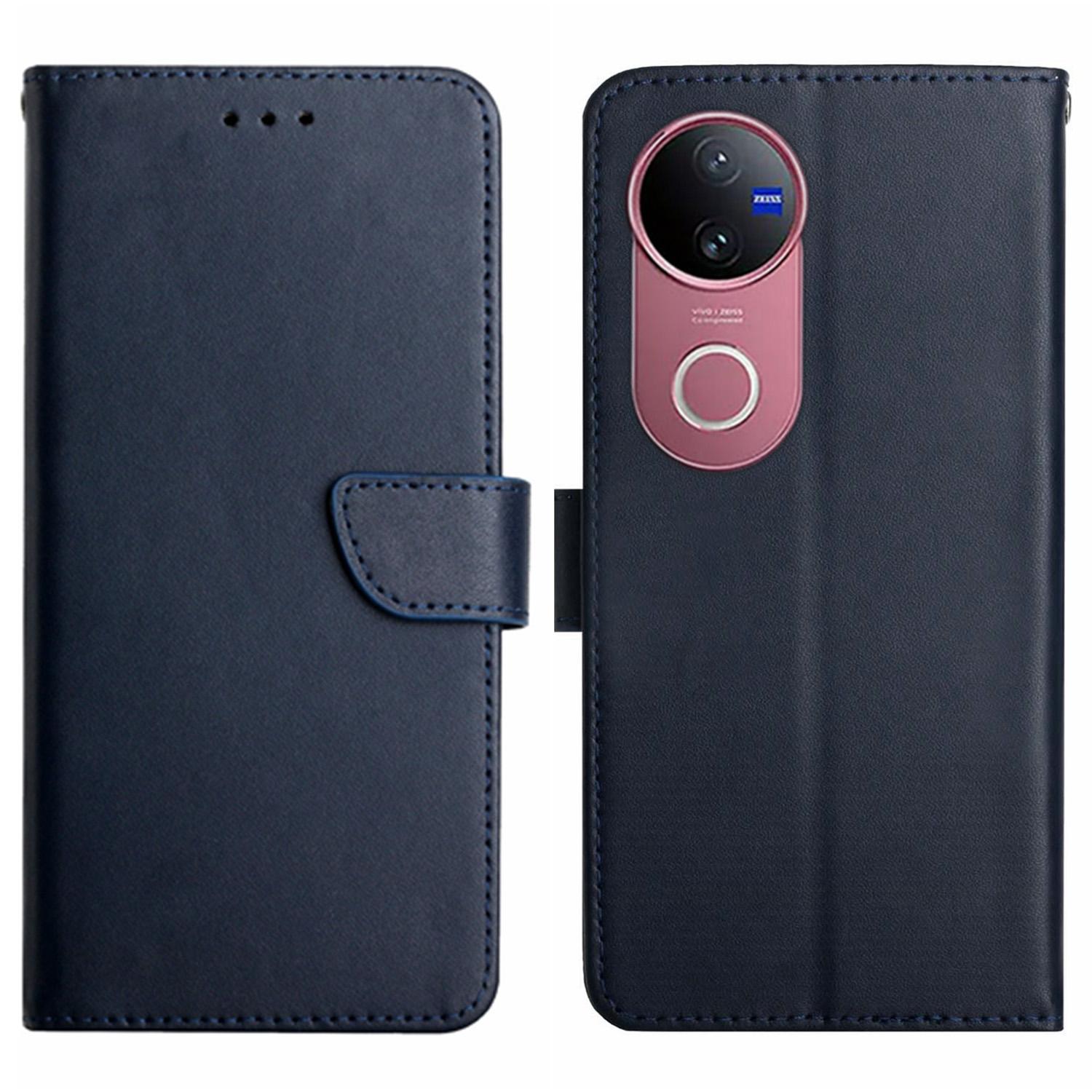 

Для vivo V50 5G Чохол Натуральна коров яча шкіра Чохол для телефону Текстура наппа Blue