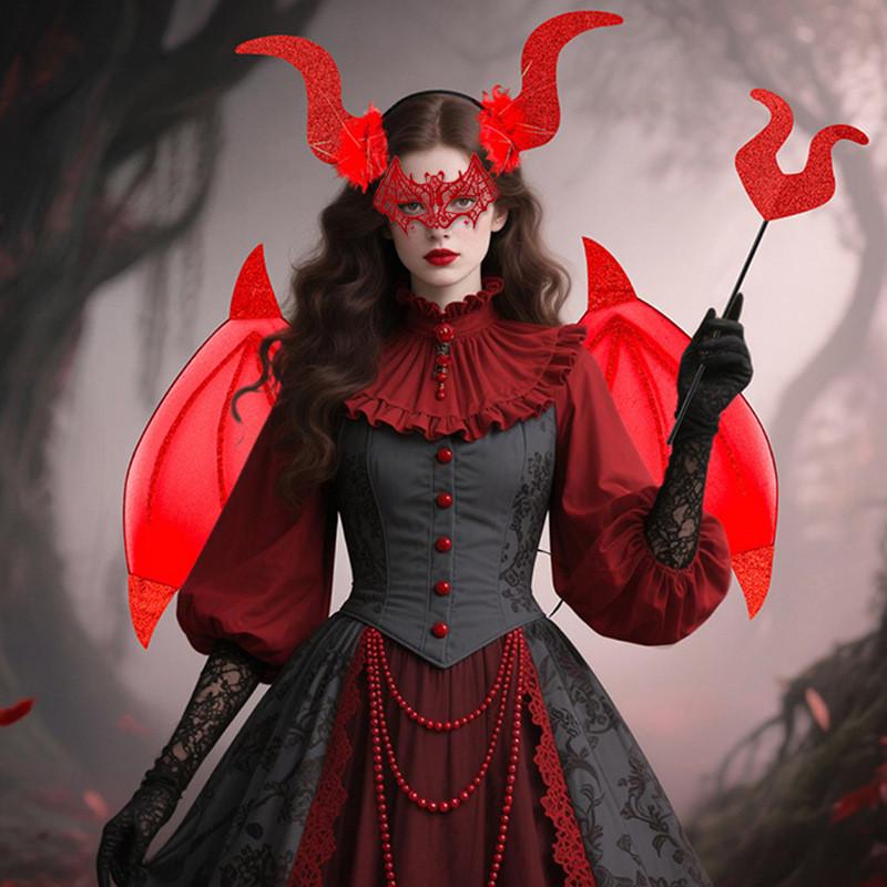 Halloween Demon Horns Costume Headgear For Party Cosplay And Diy Makeup