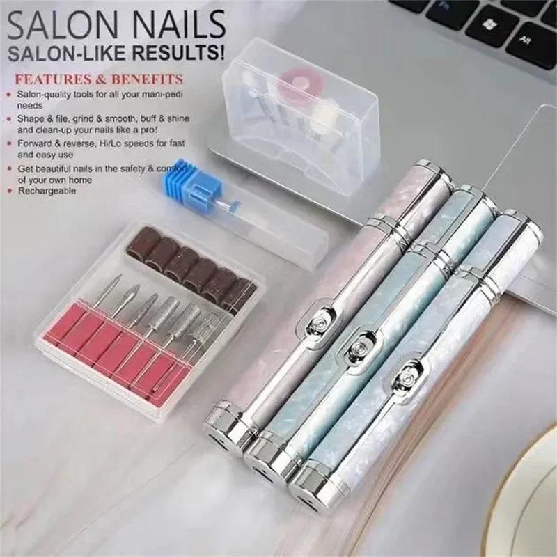 Electric Nail Drill Machine 20000RPM Nail Polish Sander Grinding Rechargeable Nail File Nails Accessories Professional Manicure